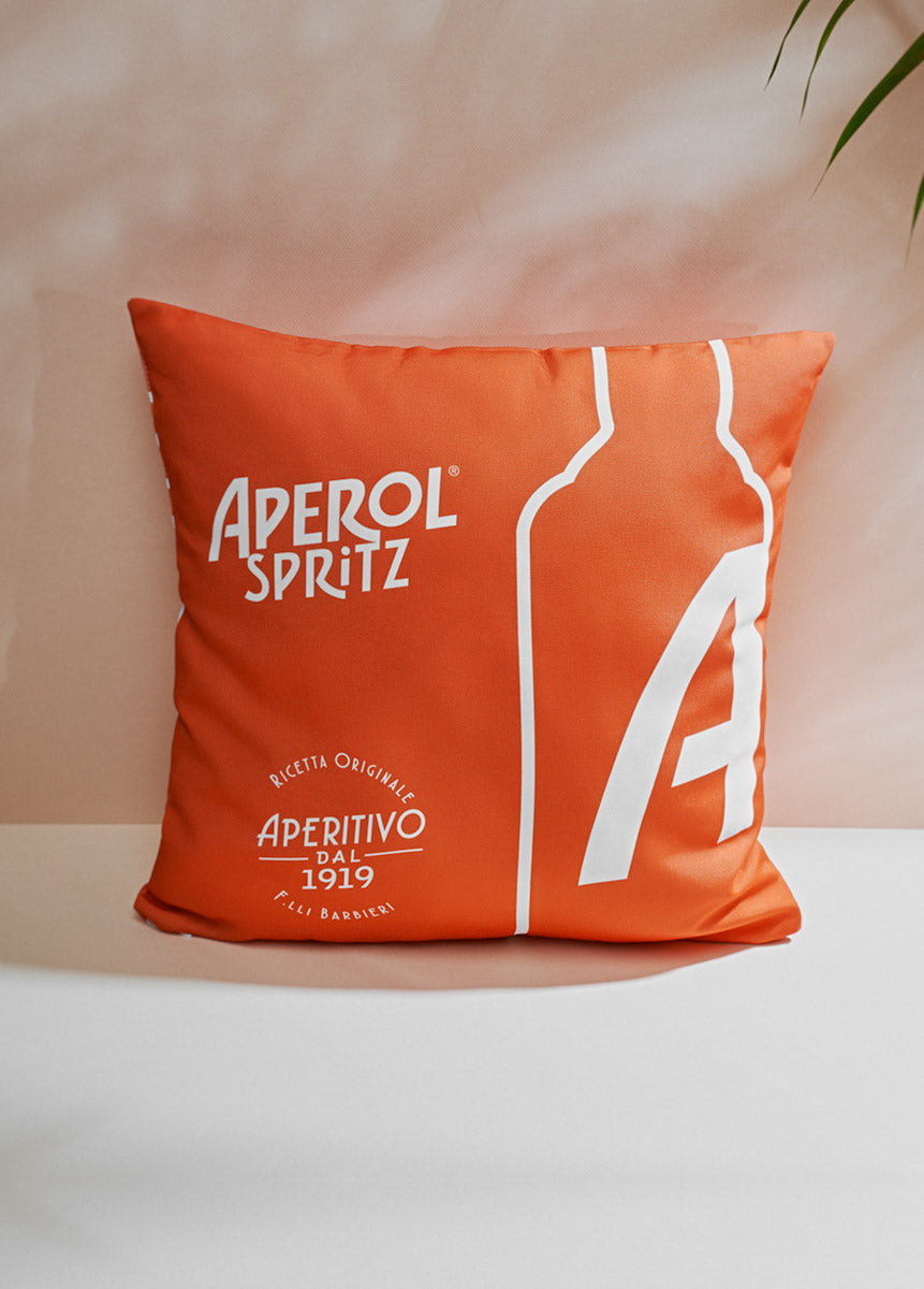 Aperol Spritz kussen fles oranje/wit